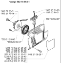 Page N Diagram and Parts List for 232L 232 L 2000-04 Husqvarna Trimmer