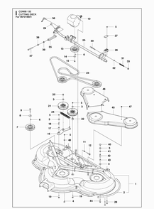 52 Inch/132cm Cutting Deck 11 Diagram and Parts List for C132 P500-series Husqvarna Lawn Mower