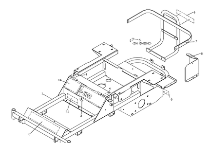 Main Frame Decals Diagram and Parts List for ZTHKW4218 2000-05 Husqvarna Lawn Mower