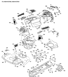 Chassis / Frame Diagram and Parts List for YTH20K42  Husqvarna Lawn Tractor
