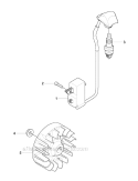 Ignition System Diagram and Parts List for 241R 2007-11 Husqvarna Brush Cutter