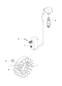 Ignition System Diagram and Parts List for 241R 2009-09 Husqvarna Brush Cutter