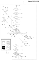 Carburetor Details (Zama C1Q-El38) Diagram and Parts List for 241R 2009-09 Husqvarna Brush Cutter