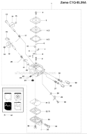 Carburetor Details (Zama C1Q-El39A) Diagram and Parts List for 241R 2009-09 Husqvarna Brush Cutter