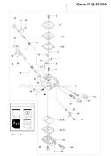 Carburetor (Zama C1Q-El39A) Diagram and Parts List for 241R 2010-11 Husqvarna Brush Cutter