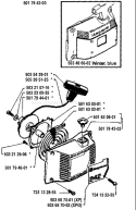 Page J Diagram and Parts List for 242 1994-04 Husqvarna Chainsaw