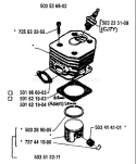 Page H Diagram and Parts List for 242 1994-04 Husqvarna Chainsaw