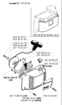Page J Diagram and Parts List for 242 1998-05 Husqvarna Chainsaw