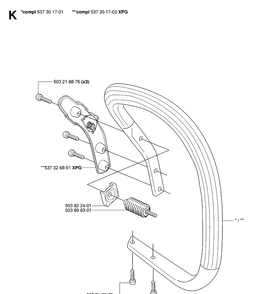 Handle Diagram and Parts List for 346XP 20070500001-20071300000 Husqvarna Chainsaw