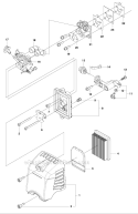 Carburetor  Air Filter Diagram and Parts List for 243RJ 2011-08 Husqvarna Brush Cutter