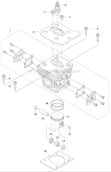 Cylinder Piston Diagram and Parts List for 243RJ 2012-03 Husqvarna Brush Cutter