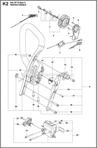 Handle Heated Diagram and Parts List for 550XPGMARKII  Husqvarna Chainsaw