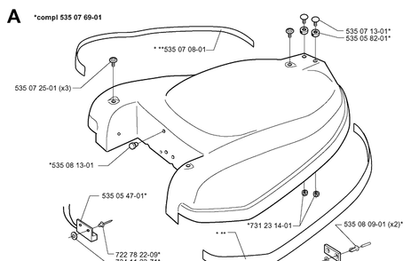 Cover 5 Diagram and Parts List for G1 1998-2003 Husqvarna Lawn Mower