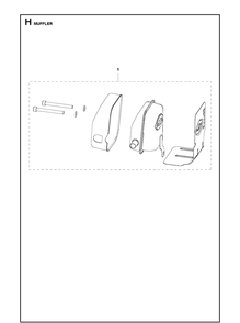 Muffler Diagram and Parts List for 333RB Mark II Husqvarna Edger