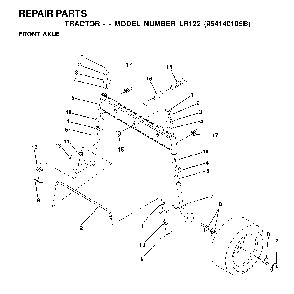 Front Axle Diagram and Parts List for LR122 (954140105B)(2000-01) Husqvarna Lawn Tractor