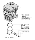 Cylinder Piston Diagram and Parts List for 245REPA 2002-08 Husqvarna Brush Cutter