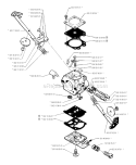 Carburetor Details Diagram and Parts List for 245RX 1990-01 Husqvarna Brush Cutter