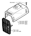 Cylinder Cover Diagram and Parts List for 245RX 1994-04 Husqvarna Brush Cutter