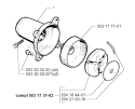 Clutch Diagram and Parts List for 245RX 1998-10 Husqvarna Brush Cutter