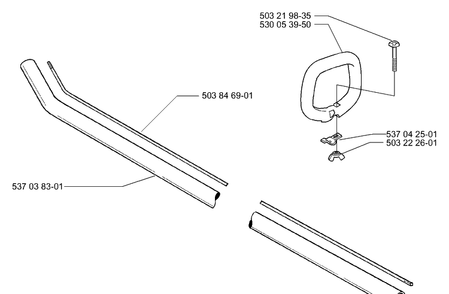 Shaft/Tube/Handle Diagram and Parts List for 325E (X-SERIES)(1999-10) Husqvarna Edger