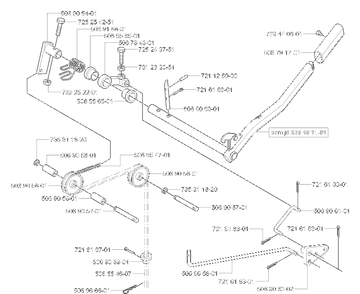 Levers/Cables Links Diagram and Parts List for RIDER155 2006-01 Husqvarna Lawn Tractor
