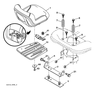 Seat Diagram and Parts List for YTH24V48LS (96043011603)(2011-08) Husqvarna Lawn Tractor