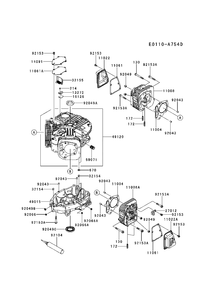 Cylinder And Crankcase Diagram and Parts List for FR600V-AS11 2017-09 Husqvarna Engine