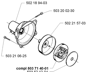 Clutch Assembly Diagram and Parts List for 225 (Lite)(106252061)(1998-12) Husqvarna Trimmer