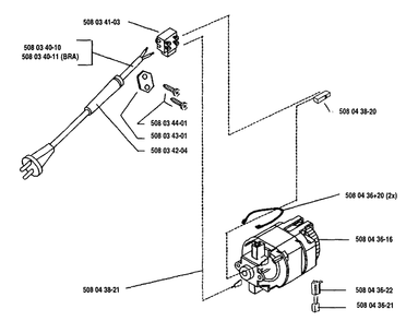 Part Location Diagram of 508034011 Husqvarna 