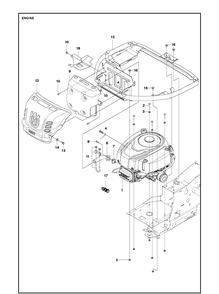 Engine Diagram and Parts List for R318  Husqvarna Lawn Mower