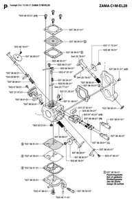 Carburetor Diagram and Parts List for 575XP-575XPG 575 XP W - 575 XPGW Husqvarna Chainsaw