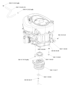 Engine Assembly (15 And 17.5 Hp) Diagram and Parts List for Z4217 2004-11 Husqvarna Lawn Mower
