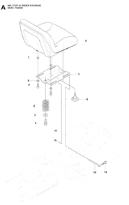 Seat Diagram and Parts List for R155AWD (965178701)(2007-03) Husqvarna Lawn Tractor