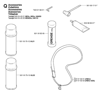Accessories Diagram and Parts List for 326HE3 (X-SERIES)(20054000001-20090900000)(2005) Husqvarna Hedge Trimmer