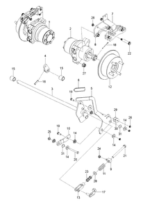 Parking Brake Diagram and Parts List for PZ29 (966558010-00)(2019-05) Husqvarna Lawn Mower