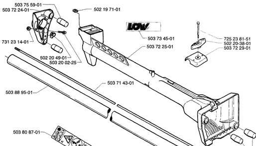 Tube Assembly 232r/L Diagram and Parts List for 232RL 1997-02 Husqvarna Brush Cutter