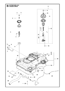 Chassis Upper Diagram and Parts List for 430X 2017-01 Husqvarna Lawn Mower