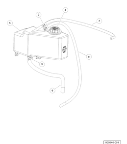 Cooloolant Expansion Tank Diagram and Parts List for HUV4421DXP 2006-11 Husqvarna Lawn Tractor