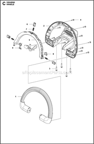 Handle Diagram and Parts List for 520IHD60  Husqvarna Trimmer