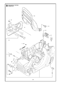 Crankcase Diagram and Parts List for 455ERANCHERTRIOBRAKE 2013-01 Husqvarna Chainsaw