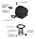Cylinder Piston Diagram and Parts List for 250RX 1994-10 Husqvarna Brush Cutter
