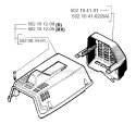 Cylinder Piston  Muffler Diagram and Parts List for 250R 1995-10 Husqvarna Brush Cutter