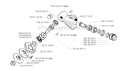 Bevel Gear Diagram and Parts List for 250R 2001-05 Husqvarna Brush Cutter