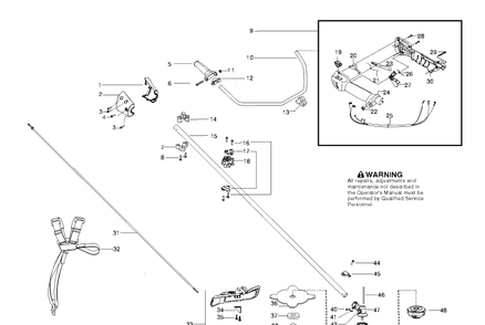 Shaft And Handle Diagram and Parts List for 128R 952711949 Husqvarna Brush Cutter