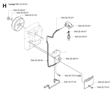 Ignition System And Clutch Diagram and Parts List for 170BT 20061000001-20084000000 Husqvarna Leaf Blower / Vacuum