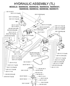 Hydraulic Pump - Motor Diagram and Parts List for IZ5223 (968999258)(2005-12) Husqvarna Lawn Mower