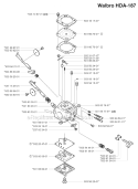 Carburetor Details (Walbro Had-187) Diagram and Parts List for 252RX 2002-08 Husqvarna Brush Cutter