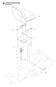 Seat Diagram and Parts List for R15-V2AWD 2008-01 Husqvarna Lawn Tractor