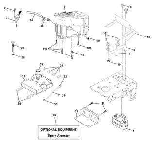 Engine Diagram and Parts List for YTH1542XP (954567253-D)(2001-12) Husqvarna Lawn Tractor