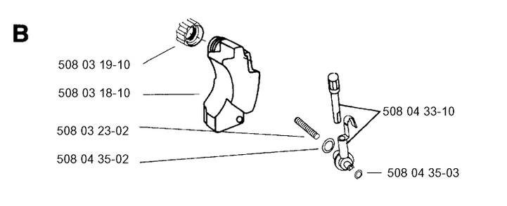 Fuel Tank Diagram and Parts List for 16 19954000001-19991400000 Husqvarna Chainsaw